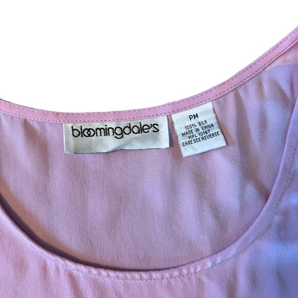 Vintage Bloomingdales 100% Silk Romantic Pastel Pink Shell Sleeveless Blouse PM - Picture 3 of 5